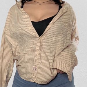 donating soon ★ LEVIS CREAM STRIPED BUTTON UP